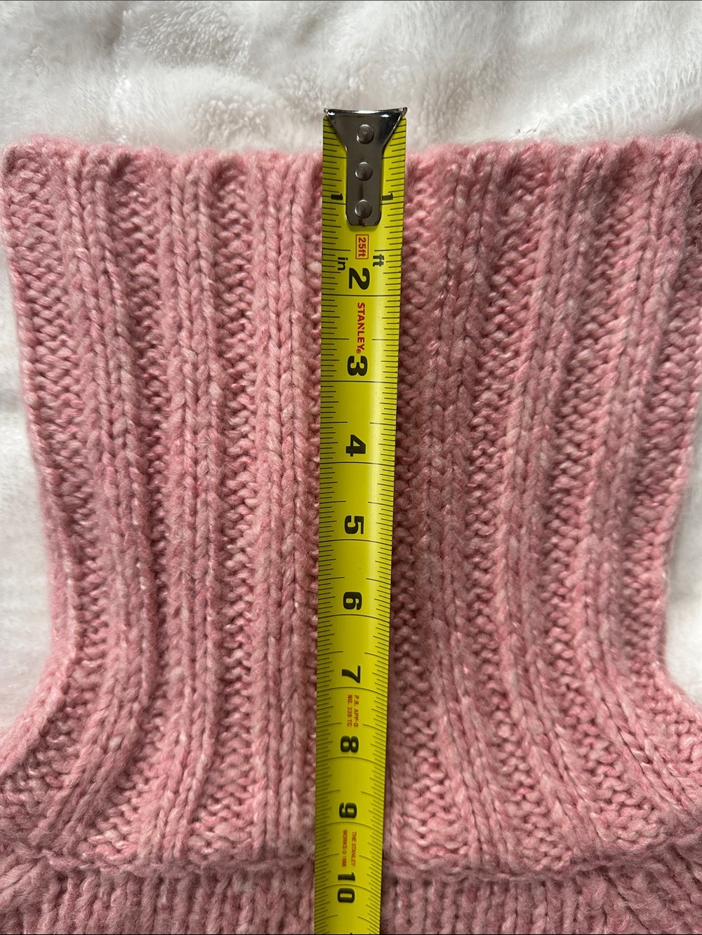 ROOTS Blush Pink Chunky Knit Turtleneck Sweater Oversized Cozy Pullover Sz XL - Picture 8 of 9